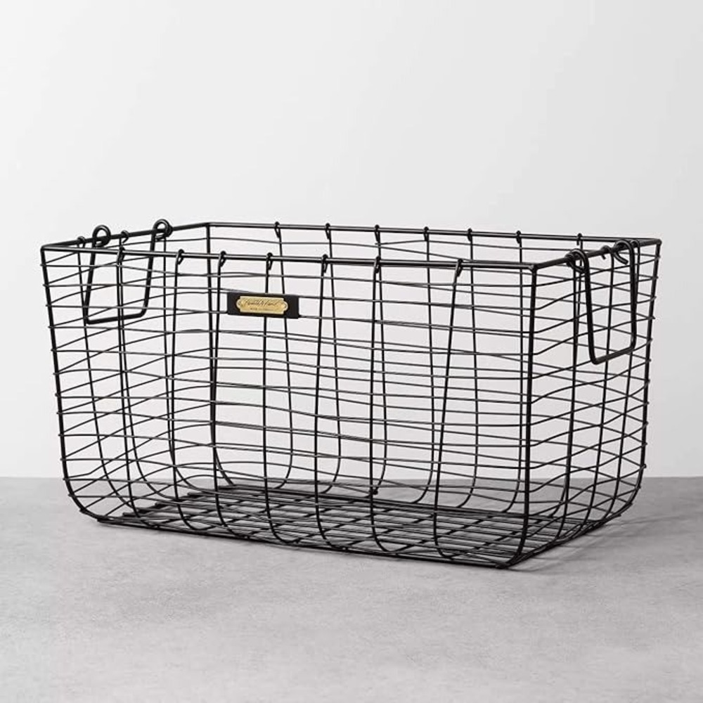 Large Metal Wire Storage Basket Black - Hearth & Hand Magnolia, Target